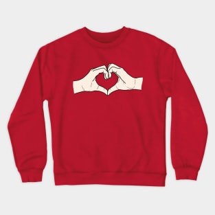 Hands Making A Heart Symbol Love Valentines Day Crewneck Sweatshirt